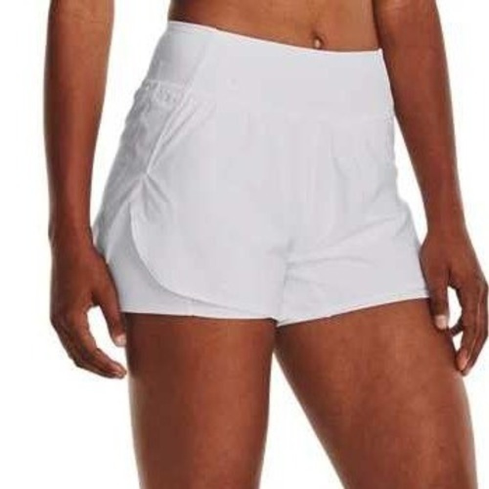 Under Armour UA Vanish 2in1 Short Athletic Womens XS White Lined 1376936 Gym New